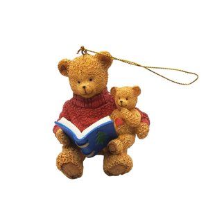 vintage 2001 kohls cares for kids christmas ornament resin teddy bear